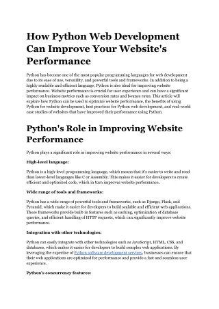 how python web development can improve your