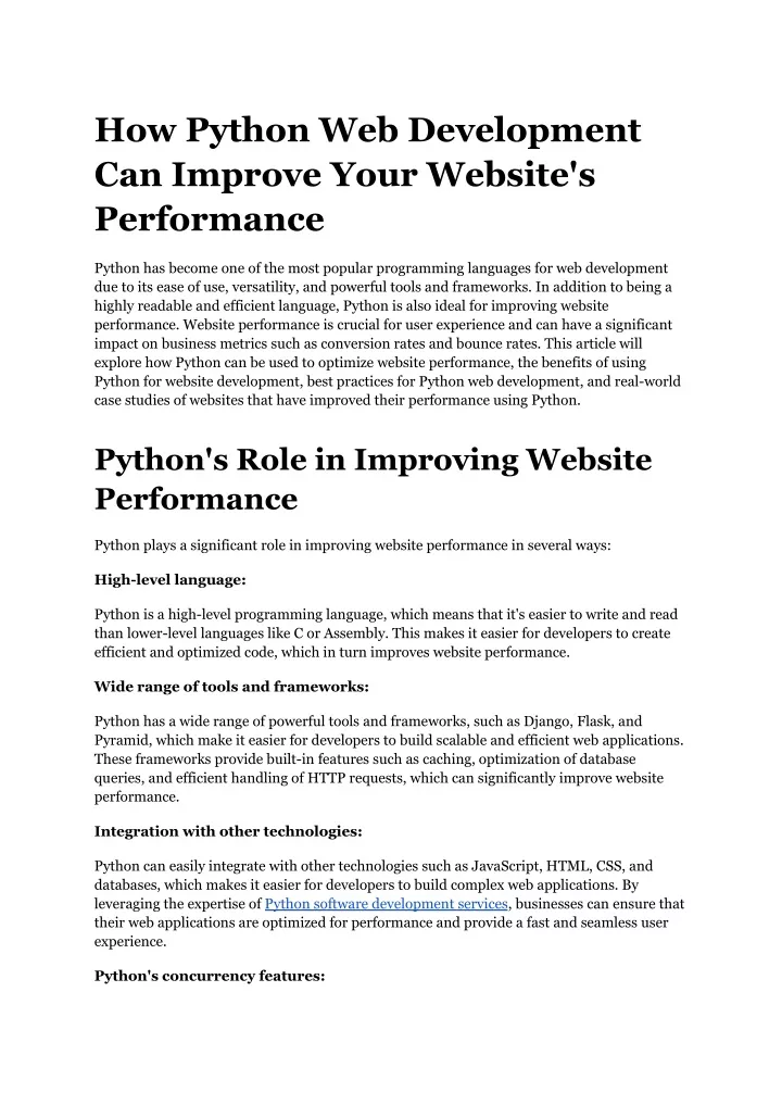 how python web development can improve your