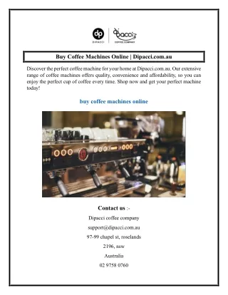 Buy Coffee Machines Online  Dipacci.com.au