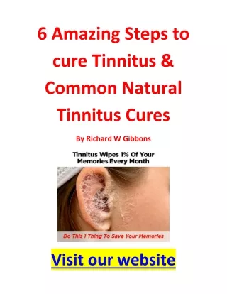6 Amazing Steps to cure Tinnitus & Common Natural Tinnitus Cures