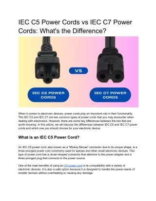 IEC C5 Power Cords vs IEC C7 Power Cords: What's the Difference?