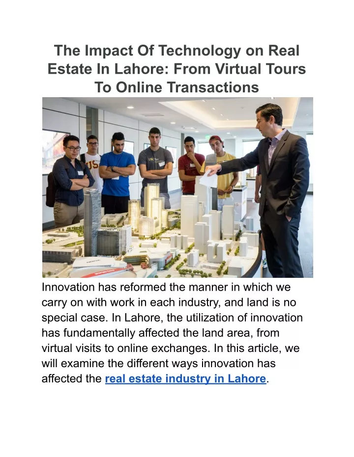 the impact of technology on real estate in lahore