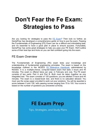 Don't Fear the Fe Exam- Strategies to Pass.docx