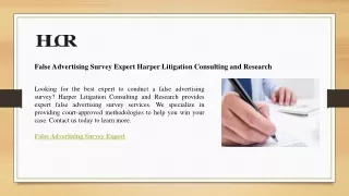 false advertising survey expert harper litigation