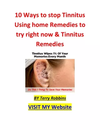 10 ways to stop tinnitus using home remedies to try right now & Tinnitus Remedies