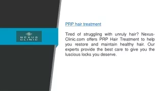 Prp Hair Treatment  Nexus-clinic.com