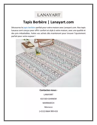 Tapis Berbère Lanayart