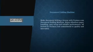 Document Folding Machine  Formax