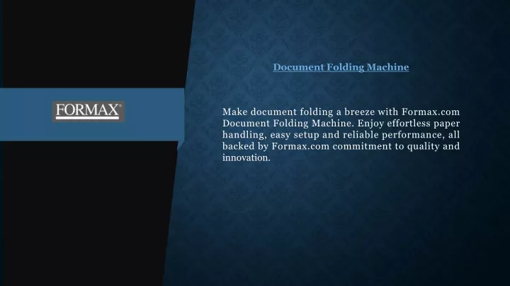document folding machine