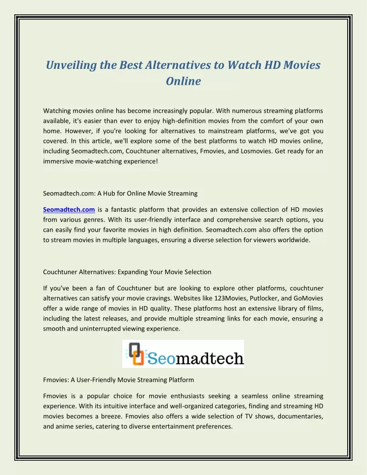 unveiling the best alternatives to watch