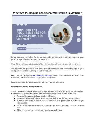 what are the requirements for a work permit