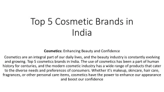 top 5 cosmetic brands in india