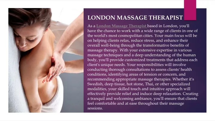 london massage therapist