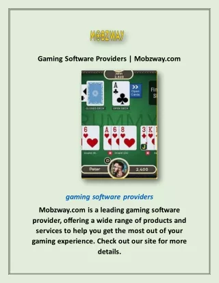 Gaming Software Developers | Mobzway.com