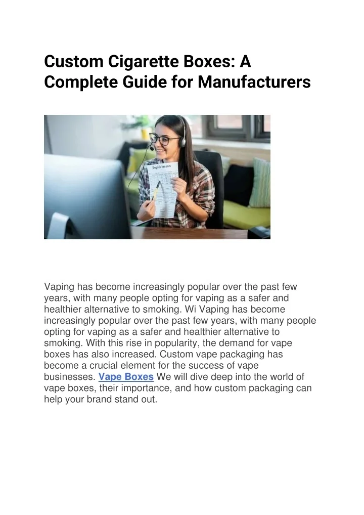 PPT - Custom Cigarette Boxes: A Complete Guide for Manufacturers ...
