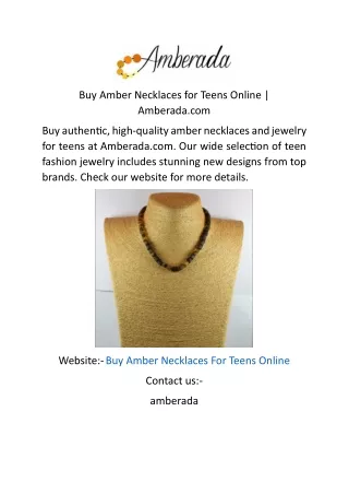 Buy Amber Necklaces for Teens Online  Amberada.com