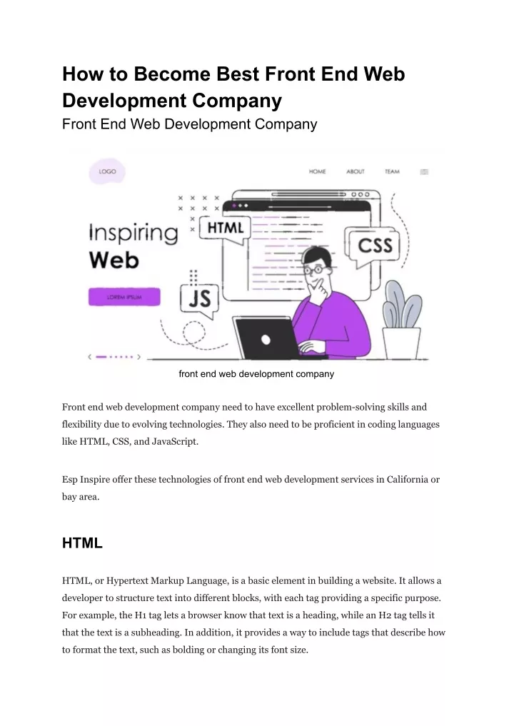 how to become best front end web development