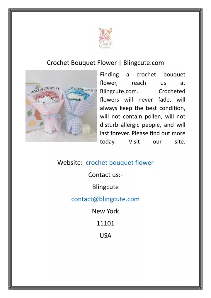 crochet bouquet flower blingcute com