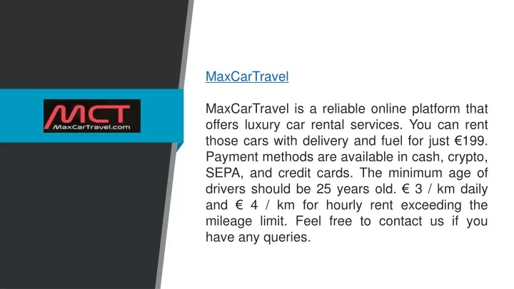 maxcartravel maxcartravel is a reliable online