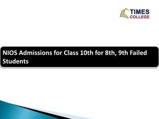 nios admissions for class 10th for 8th 9th failed