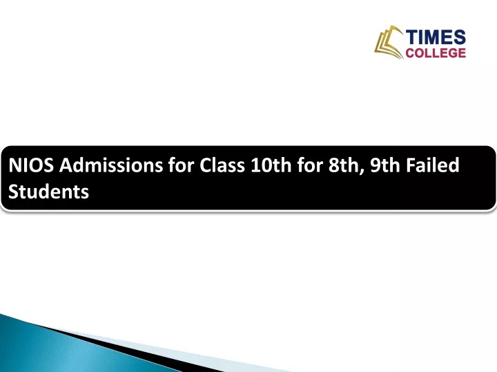 nios admissions for class 10th for 8th 9th failed