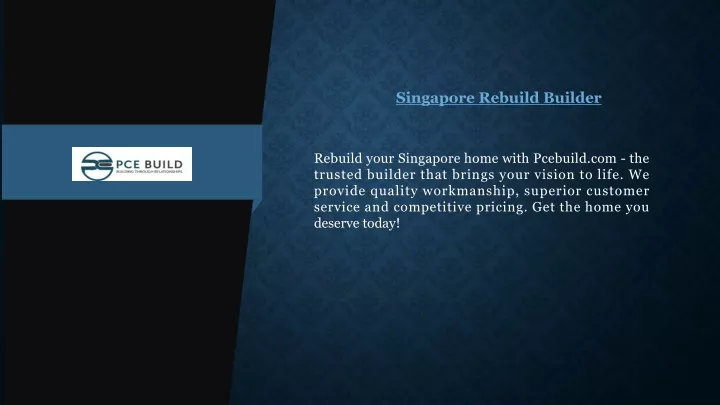 singapore rebuild builder