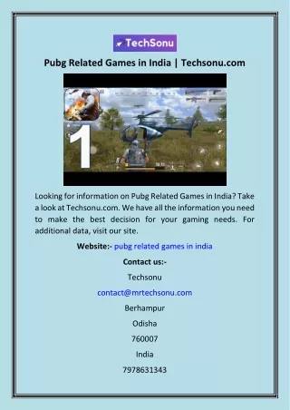 pubg related games in india techsonu com