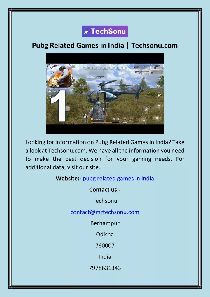 pubg related games in india techsonu com