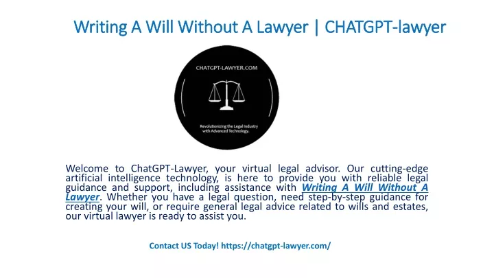 PPT Writing A Will Without A Lawyer CHATGPT Lawyer Com PowerPoint   Writing A Will Without A Lawyer Chatgpt Lawyer N 