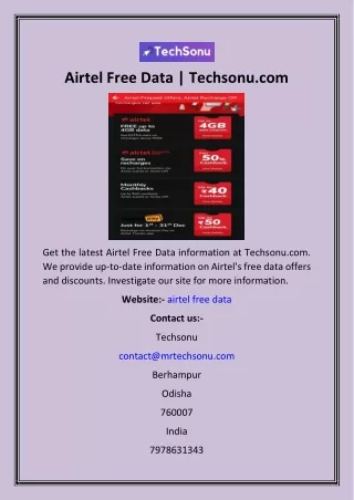 airtel free data techsonu com