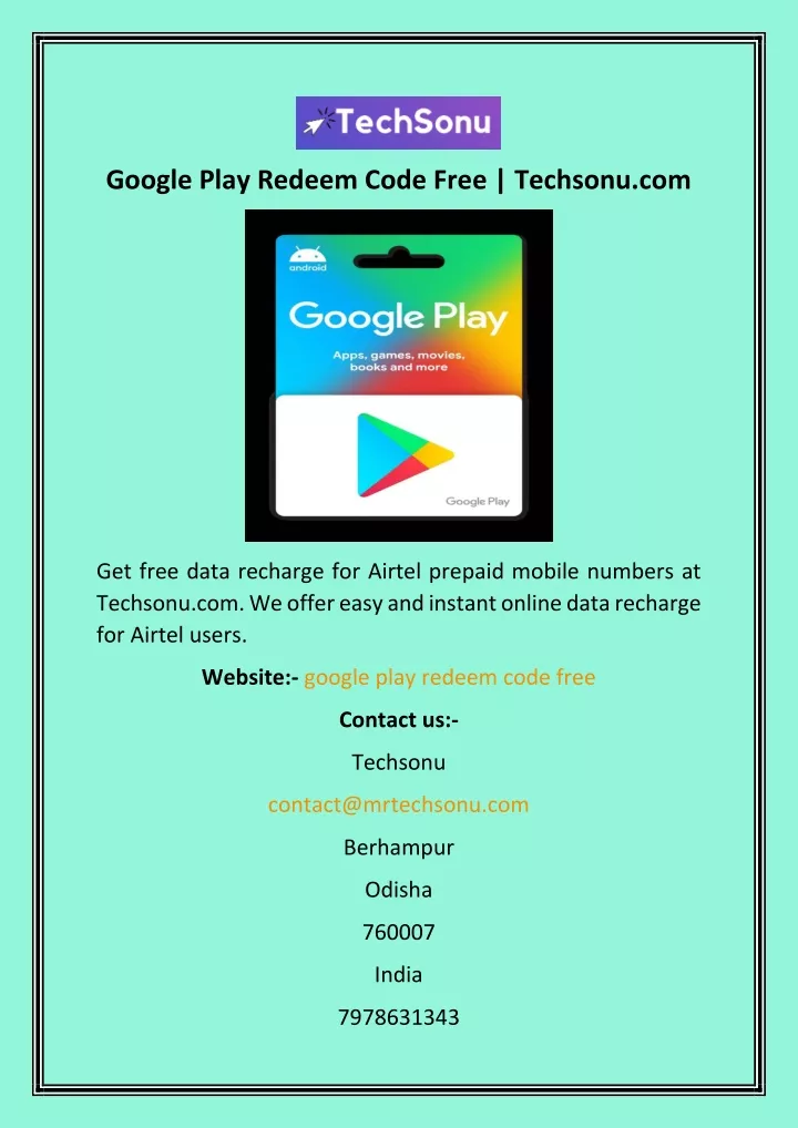 google play redeem code free techsonu com