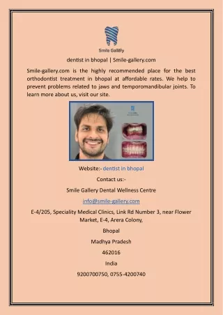 dentist in bhopal smile gallery com