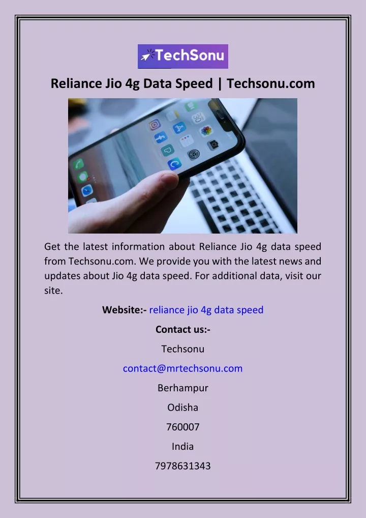 reliance jio 4g data speed techsonu com