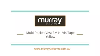 Multi Pocket Vest 3M Hi Vis Tape Yellow - www.murrayuniforms.com.au