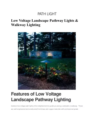 Low Voltage Landscape Pathway Lights & Walkway Lighting