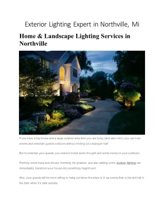 Exterior Lighting Expert in Northville