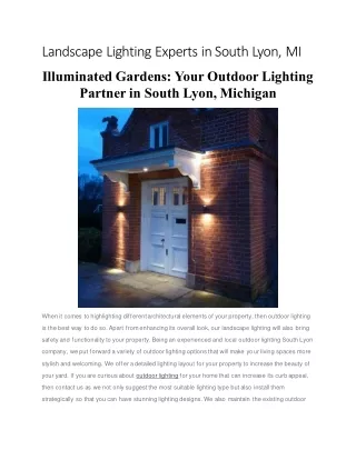 Landscape Lighting Experts in South Lyon