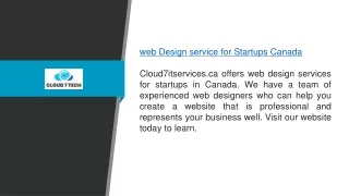 Web Design Service For Startups Canada Cloud7itservices.ca