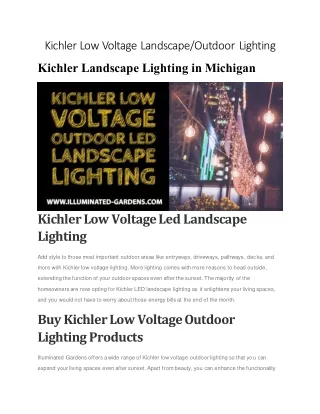 Kichler Low Voltage Landscape/Outdoor Lighting