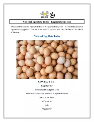 National Egg Rate Today  Eggsratetoday.com