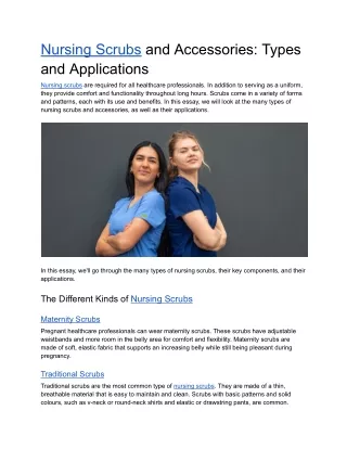 nursing scrubs and accessories types
