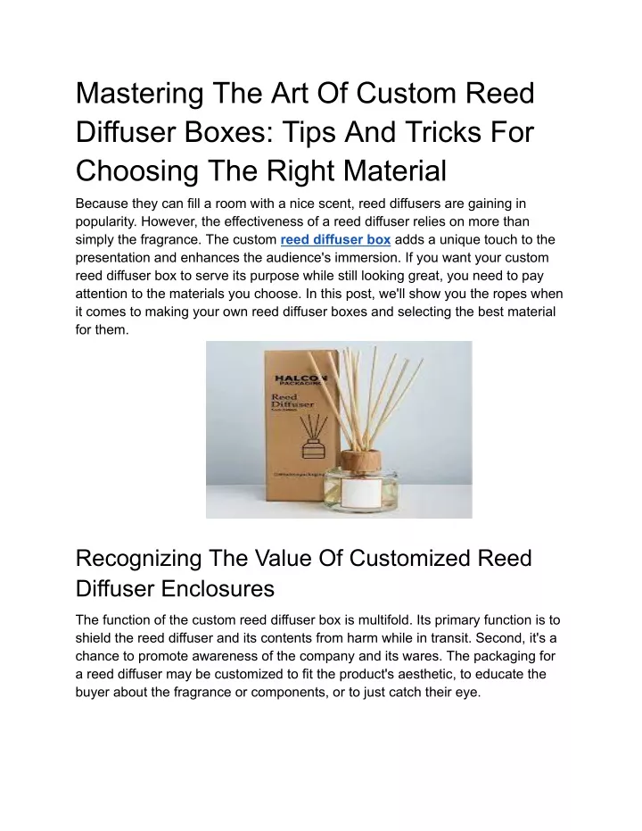 mastering the art of custom reed diffuser boxes