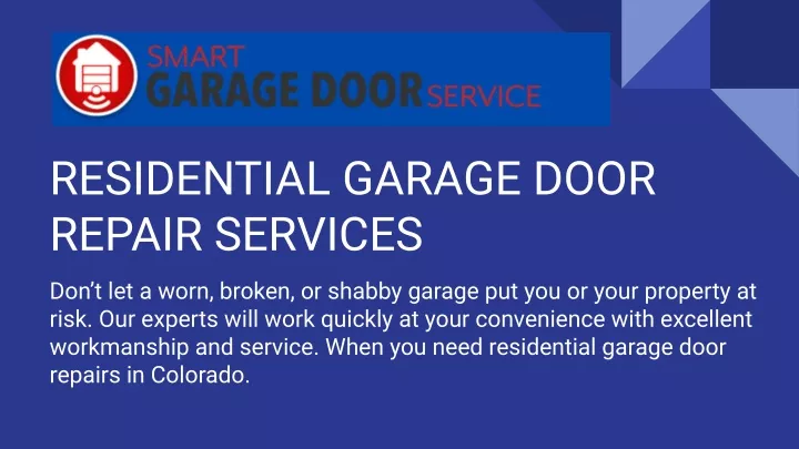 residential garage door repair services