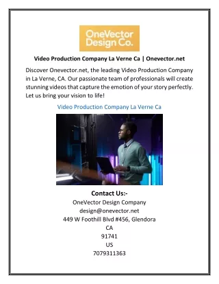 Video Production Company La Verne Ca Onevector.net