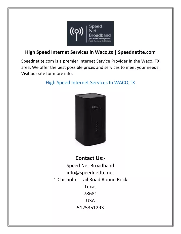 high speed internet services in waco