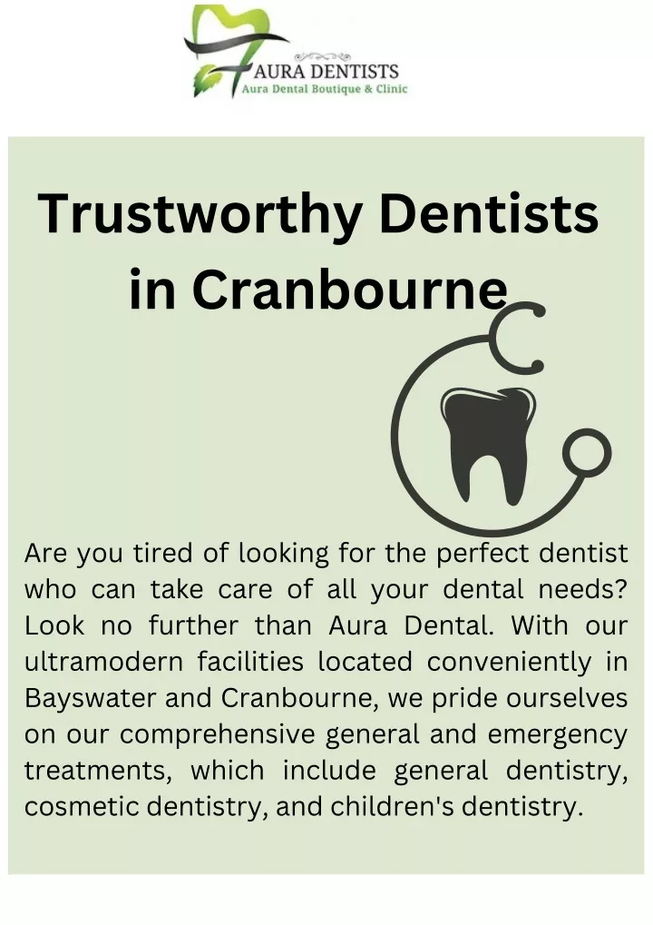 trustworthy dentists in cranbourne