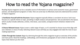 how to read the yojana magazine