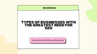 Types of Businesses with the Greatest Need for SEO