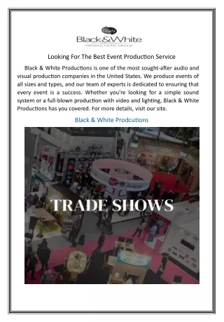 Looking For The Best Event Production Service