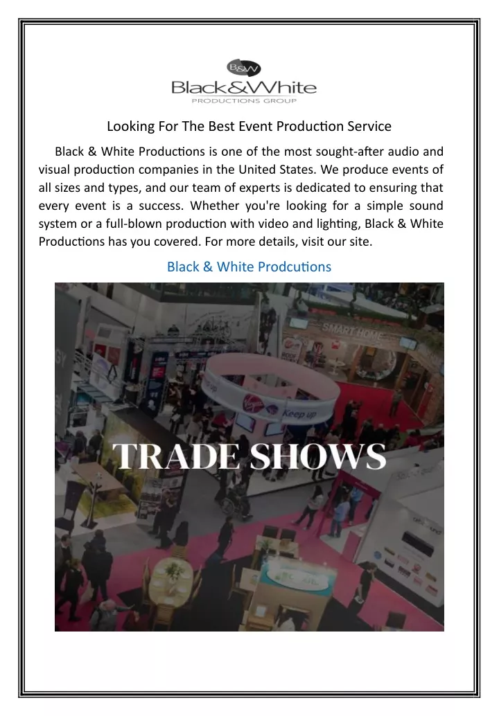 looking for the best event production service